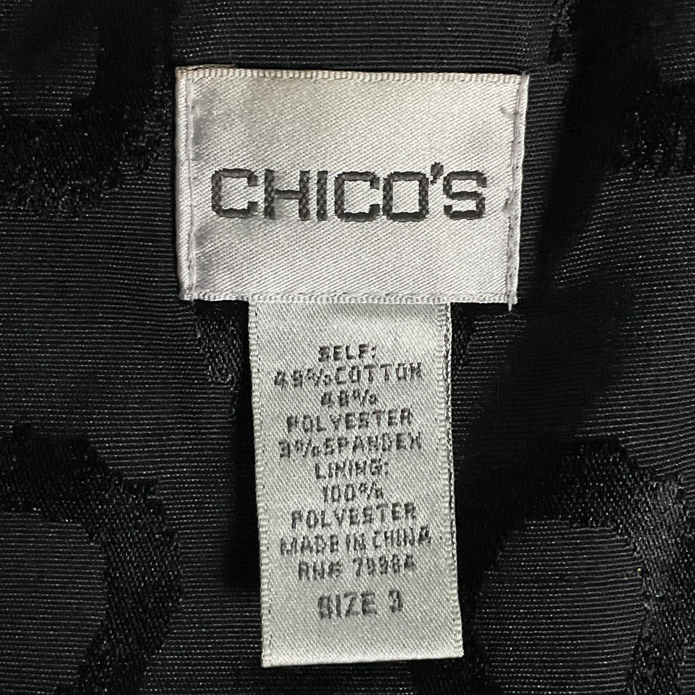 Chico's Black Textured Circle Pattern Jacket Xl Q… - image 3